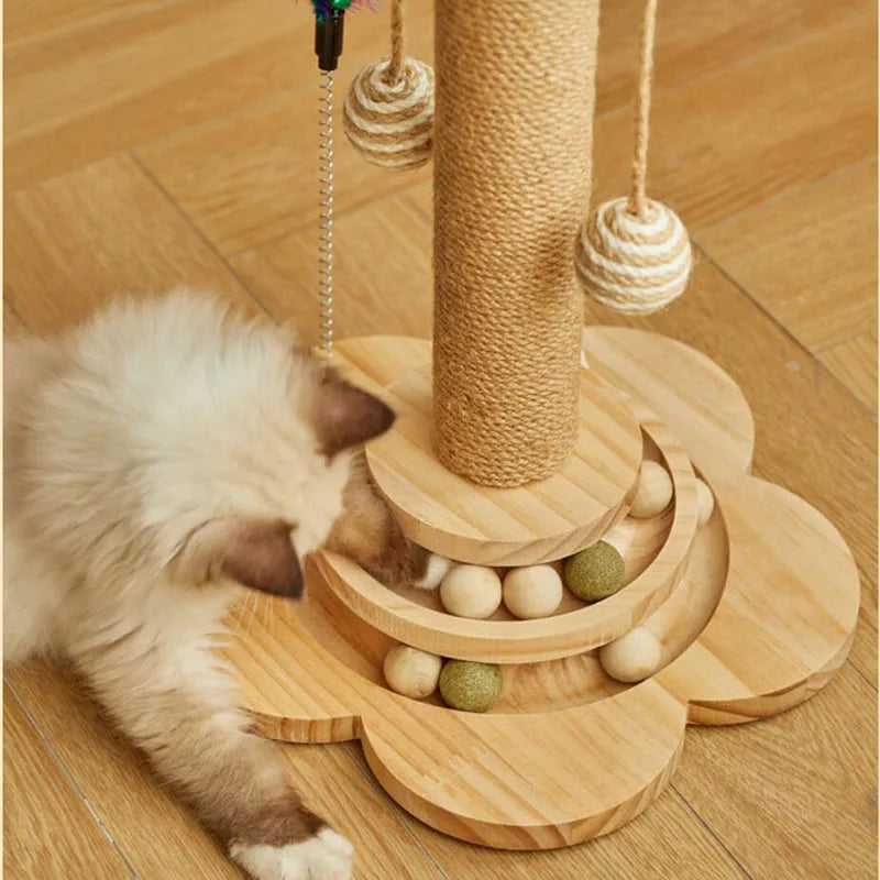 Stylish Wood Cat Scratching Post