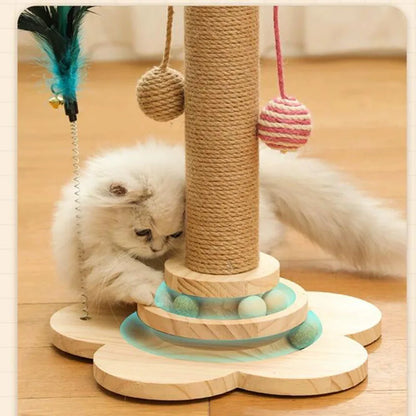 Stylish Wood Cat Scratching Post